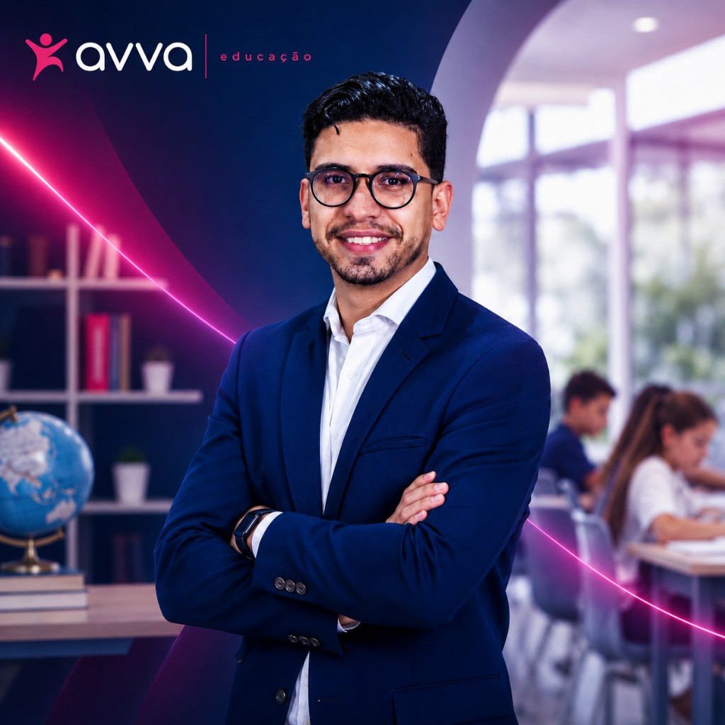Profissional AVVA Educação em ambiente escolar moderno